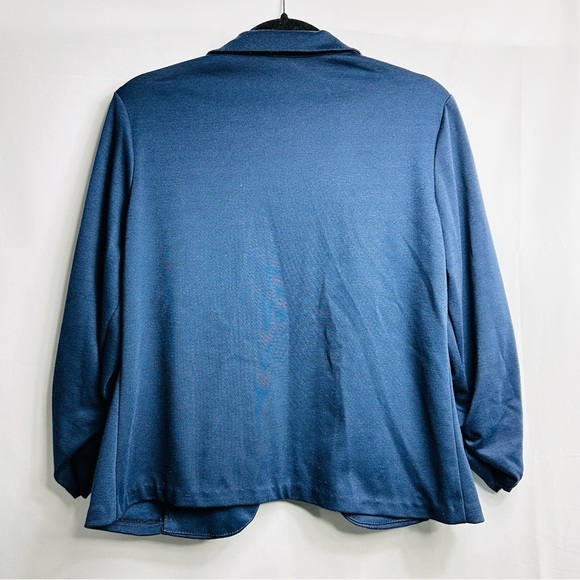 Hybrid & Company Women’s Sz XL Blue 3/4 Sleeve One Button Blazer Jacket - Picture 4 of 6